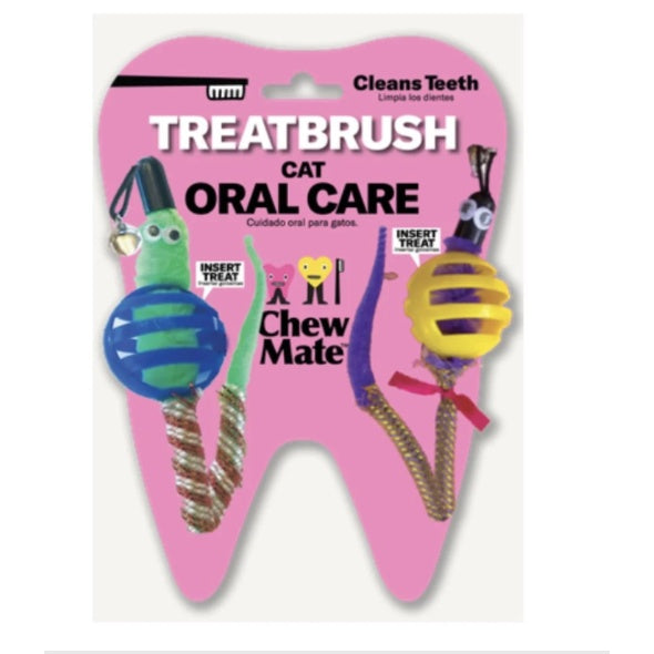 ChewMate Cat TreatBrush 貓咪潔牙藏食玩具 2入組
